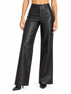 Miou Muse Black Faux Leather Wide Leg Pants Size Medium (M) NWOT